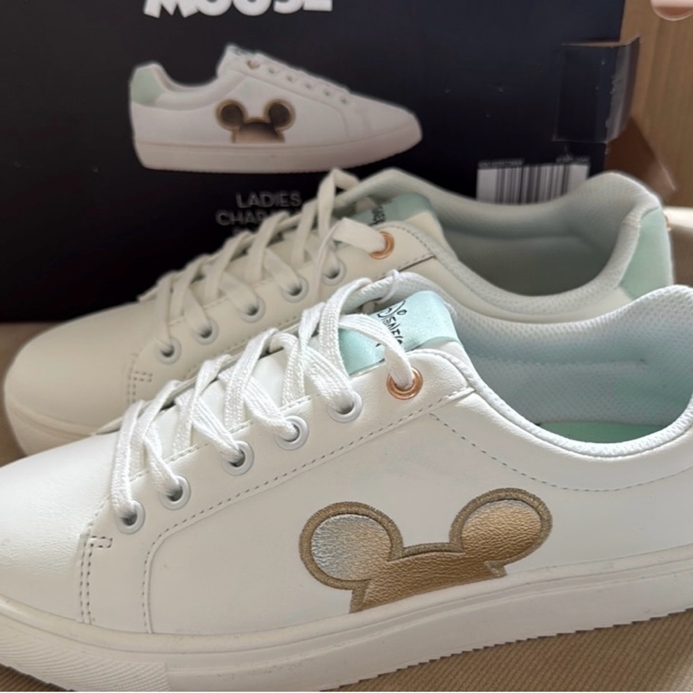 Disney Sneakers with Gold Mouse Logo